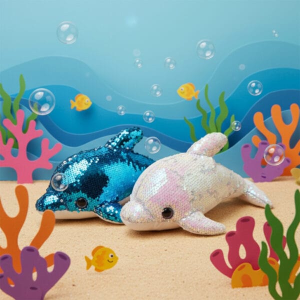 Glitter Sequin Dolphin Plush Toy
