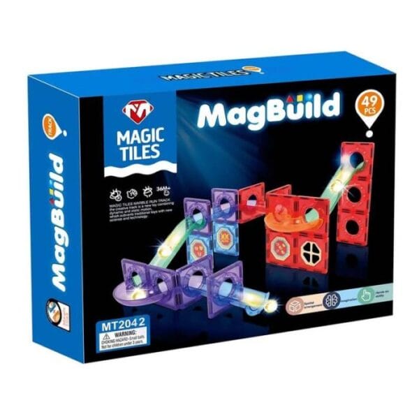 مجموعة بلاط مغناطيسي Marble Mag Build – 49 قطعة