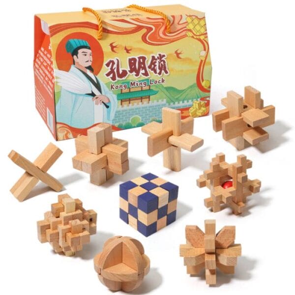 ألغاز الأقفال الخشبية كونغ مينغ