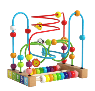 لعبة متاهة الخرز التعليمية للأطفال مع عداد خشبي ملون لتنمية المهارات